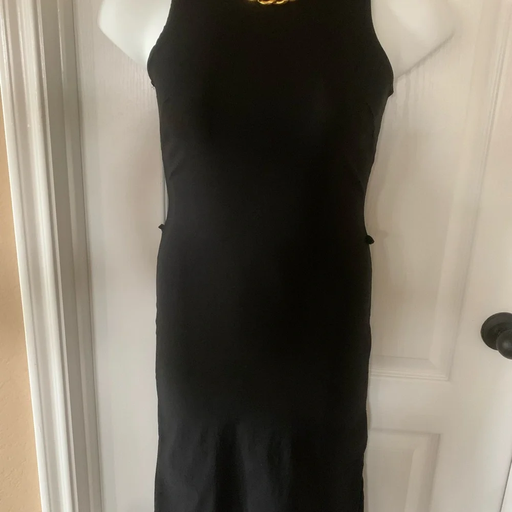 🎈Sleeveless turtleneck long dress in black. size Medium - Picture 9 of 15
